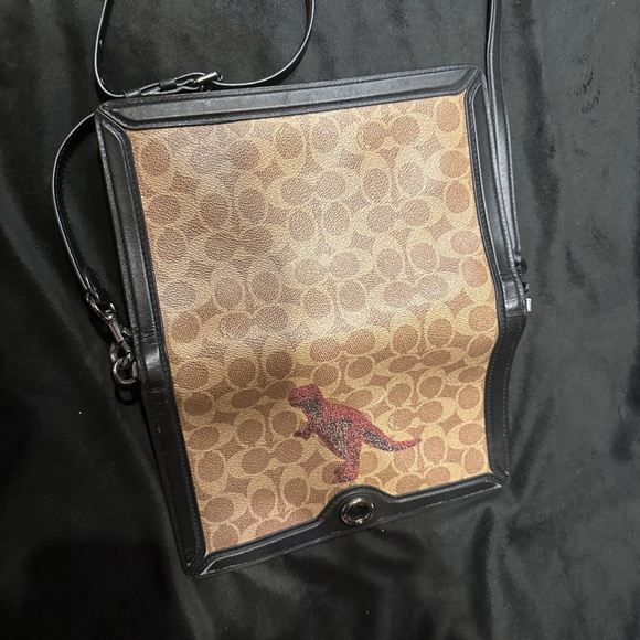 Coach Rexy Dino limited edition Beige & Black Signature Canvas Crossbody Bag - Picture 5 of 12